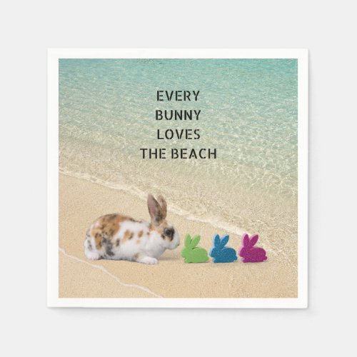 Every Bunny Loves The Beach Tropical Easter  Napkins