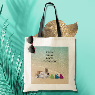 Every Bunny Loves The Beach Tropical Easter  Tote Bag