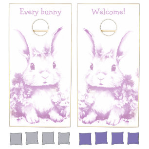 Every bunny welcome cornhole set