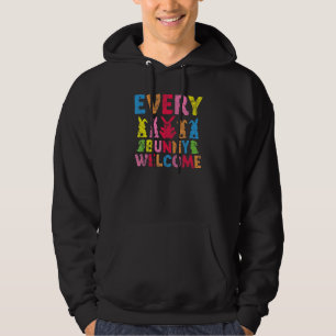 Every Bunny Welcome Cute Colorful Easter Bunny Vin Hoodie