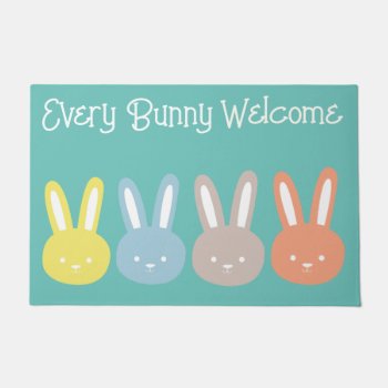 Every Bunny Welcome Spring Doormat by AestheticJourneys at Zazzle