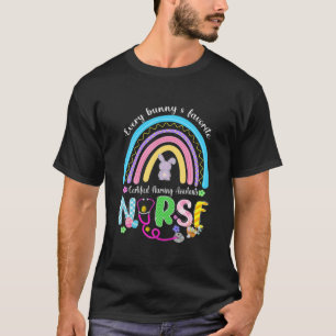 Every Bunny's Favorite Cna Nurse Bunny Rainbow Gif T-Shirt