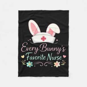 Every Bunnys Favorite Nurse Cute Bunny Nurse Squad Fleece Blanket