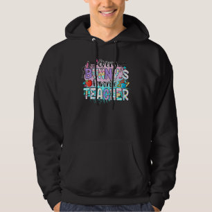 Every Bunny's Favorite Teacher Easter Egg Bleached Hoodie