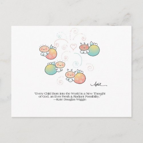 EVERY CHILD BORN Postcard by April McCallum