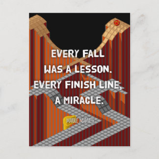 "Every crash was a lesson," Marble Madness Postcard