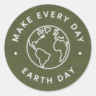 Every Day Earth Day Classic Round Sticker