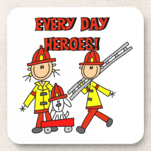 Every Day Heroes Firefighters T-shirts and Gifts Beverage Coaster