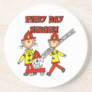 Every Day Heroes Firefighters T-shirts and Gifts Drink Coaster