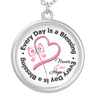 Every Day is a Blessing - Breast Cancer Awareness Silver Plated Necklace