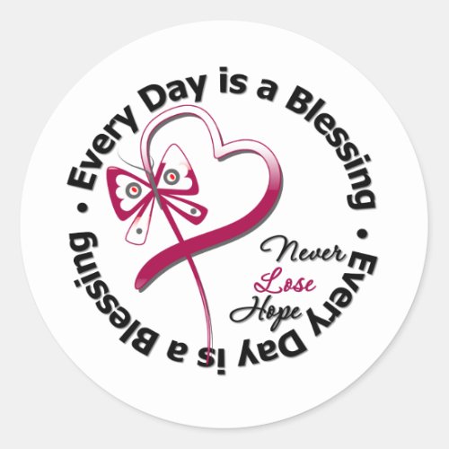 Every Day is a Blessing _ Head and Neck Cancer Classic Round Sticker