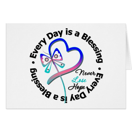 Every Day is a Blessing - Hope Thyroid Cancer Cards (Front Horizontal)