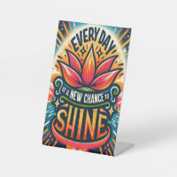 Every Day is a New Chance to Shine Pedestal Sign