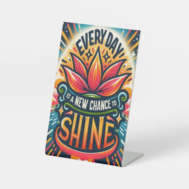 Every Day is a New Chance to Shine Pedestal Sign (Front)