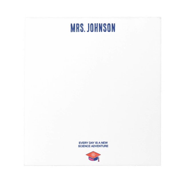 Every Day Is A New Science Adventure For Me Notepad (Front)