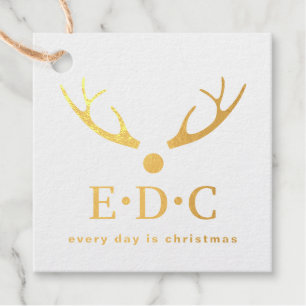 Every Day is Christmas Foil Stamped Foil Favor Tags