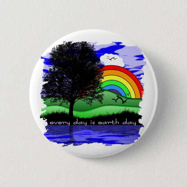 Every Day is Earth Day Pinback Button (Front)