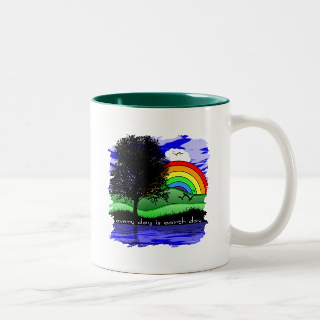 Every Day is Earth Day Two-Tone Coffee Mug (Right)