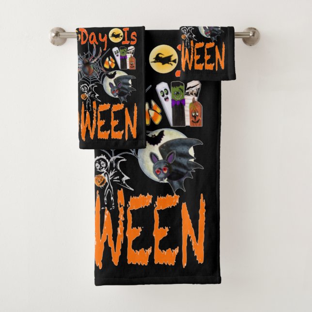Every Day Is Halloween Bath Towel Set (Insitu)