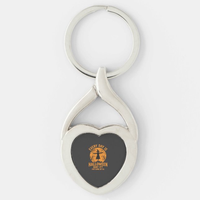 Every Day Is Halloween Scarecrow Witch Design_1 Keychain (Front)