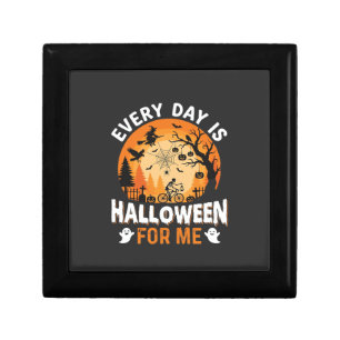 Every Day Is Halloween Vintage T Shirt Design Gift Box