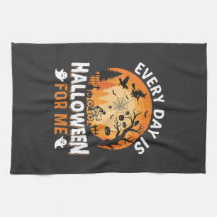 Every Day Is Halloween Vintage T Shirt Design Kitchen Towel