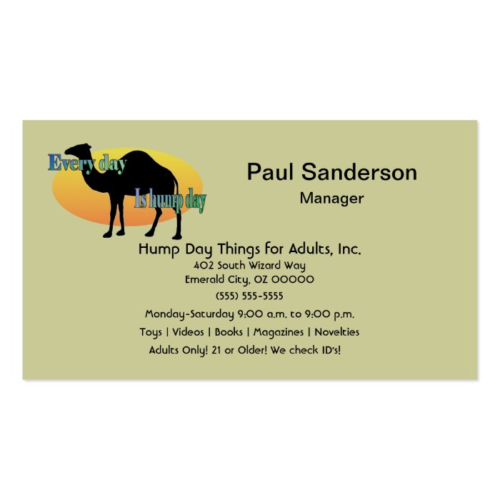 Every Day is Hump Day Business Card Templates