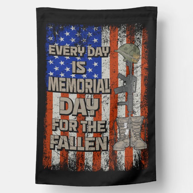 Every Day is Memorial Day for the Fallen House Flag (Back)