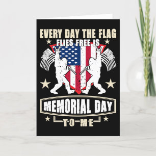 Every Day The Flag Flies Free Is Memorial Day Letterpress Thank You Card