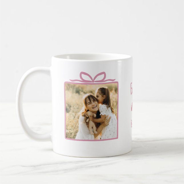 Every Day With You Pink Gift Box Photo Mug (Left)