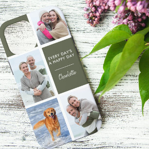 Every Days a Happy Day 4 Photo Initials Green iPhone 12 Pro Max Case