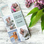 Every Days a Happy Day 4 Photo Initials Seafoam iPhone 12 Pro Max Case<br><div class="desc">Personalized Phone case for iphone 12 pro max and many other models. The design features a custom photo collage with 4 of your favorite photos, your name and the positive wording "Every day's a happy day". The photo template is set up ready for you to add your photos, which are...</div>