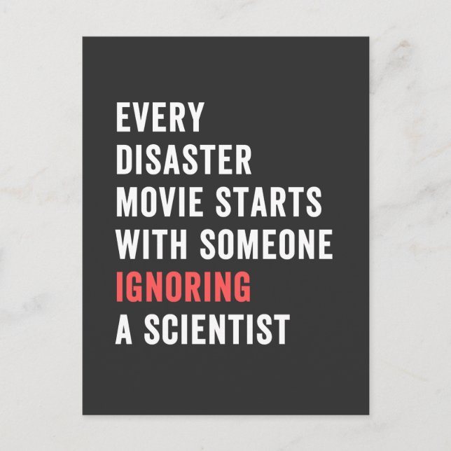 Every Disaster Movie starts with someone ignoring Postcard (Front)