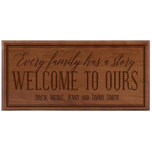 Every Family Has a Story Cherry Wooden Wall Sign