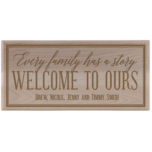 Every Family Has a Story Maple Wooden Wall Sign