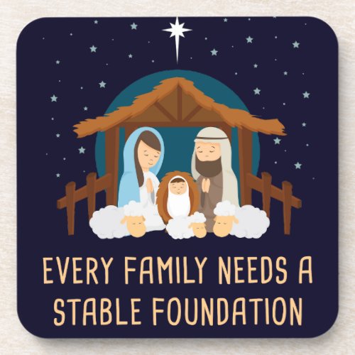 Every Family Needs a Stable Foundation â Christmas Beverage Coaster