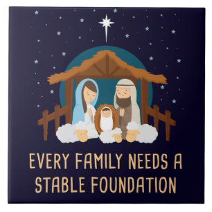 Every Family Needs a Stable Foundation – Christmas Ceramic Tile