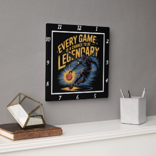 Every Game Chance Legendary Basketball  Square Wall Clock