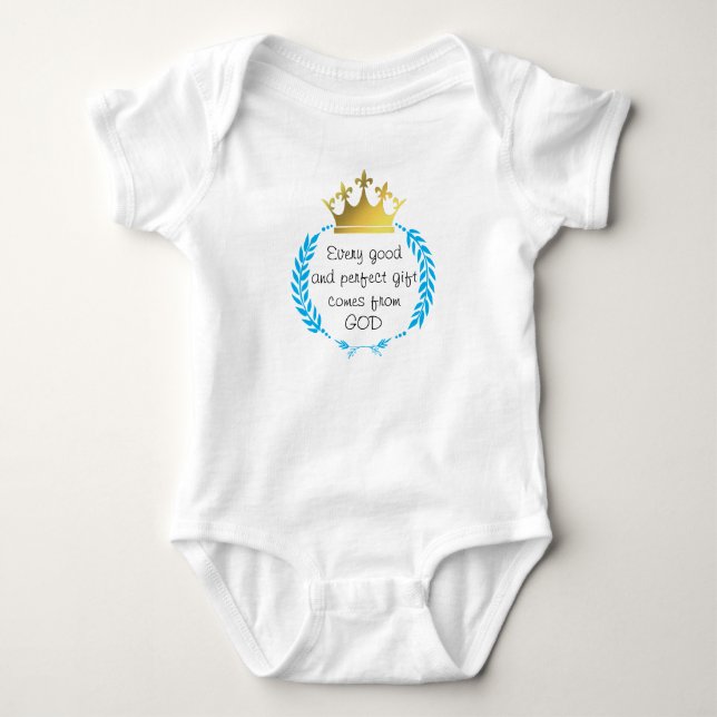 EVERY GOOD AND PERFECT GIFT FROM GOD | Blue Baby Bodysuit (Front)