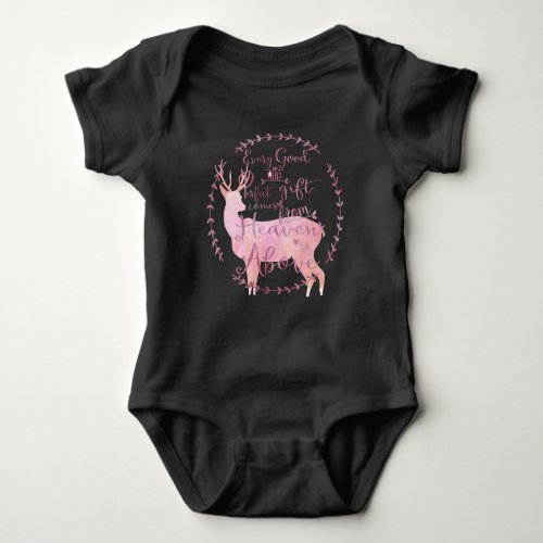 Every Good  Perfect Gift Comes From Heaven Above Baby Bodysuit