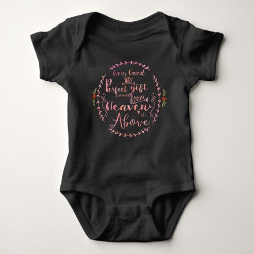 Every Good  Perfect Gift Green with Red Roses Baby Bodysuit