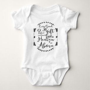 Every Good & Perfect Gift Pine Branches Stars Baby Bodysuit