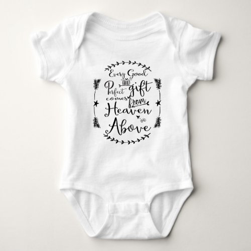 Every Good  Perfect Gift Pine Branches Stars Baby Bodysuit