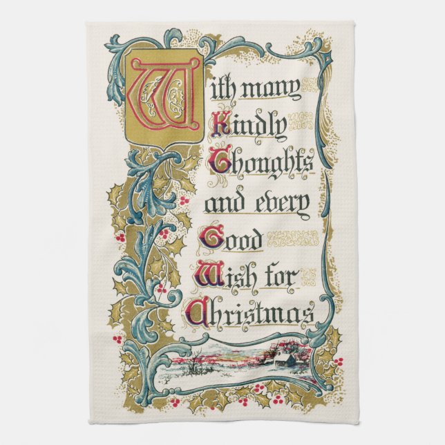 Every Good Wish for Christmas  Kitchen Towel (Vertical)