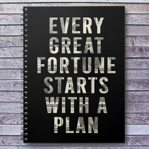 Every Great Fortune Motivational Quote Notebook