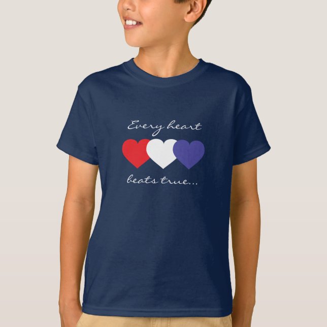 Every Heart Beats True Patriotic T-Shirt (Front)