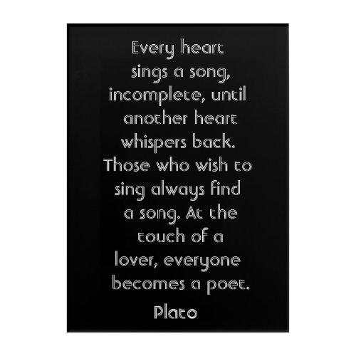 Every heart sings a song __ art poster_Plato quote