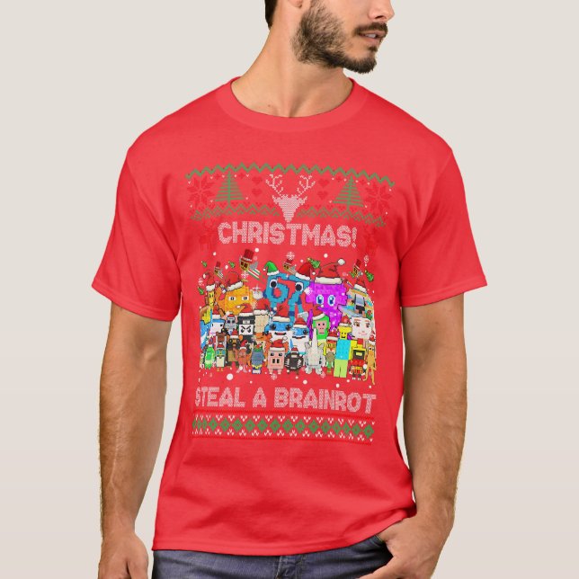 Every Italian Brainrot Funny Xmas Brainrot for Boy T-Shirt (Front)