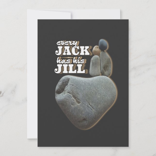 Every Jack  has his  Jill - Love Rules Stone Art  Holiday Card (Front)