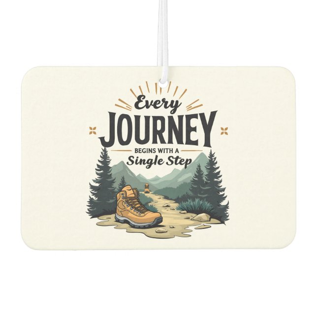 Every Journey Start With a Single Step Hiking Air Freshener (Front)